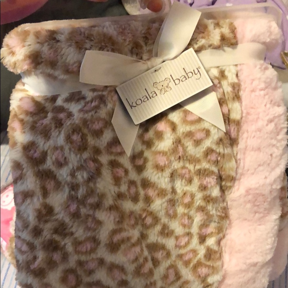 Pink leopard baby blanket